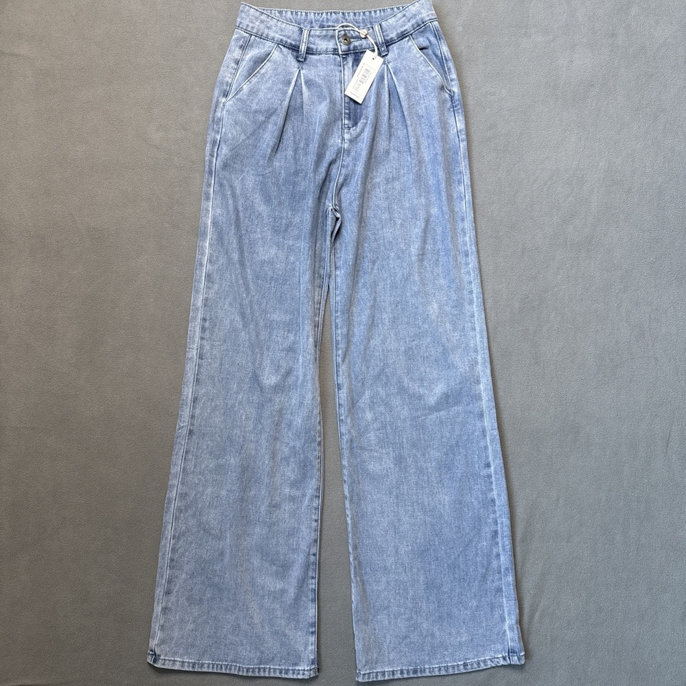 Heartloom Trouser Pants Womens XS Blue Wide Leg High Waist Pleated NWT‎